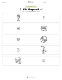 Vista previa de la hoja de trabajo imprimible de Ella Fitzgerald