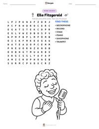Ella Fitzgerald printable worksheet preview