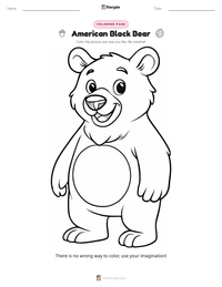 American Black Bear coloring page for kids