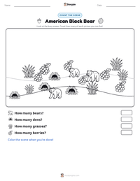 American Black Bear printable worksheet preview