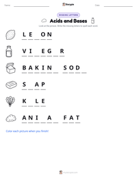 Acids and Bases printable worksheet preview