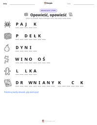 Podgląd drukowalnego arkusza ćwiczeń Opowieść, opowieść