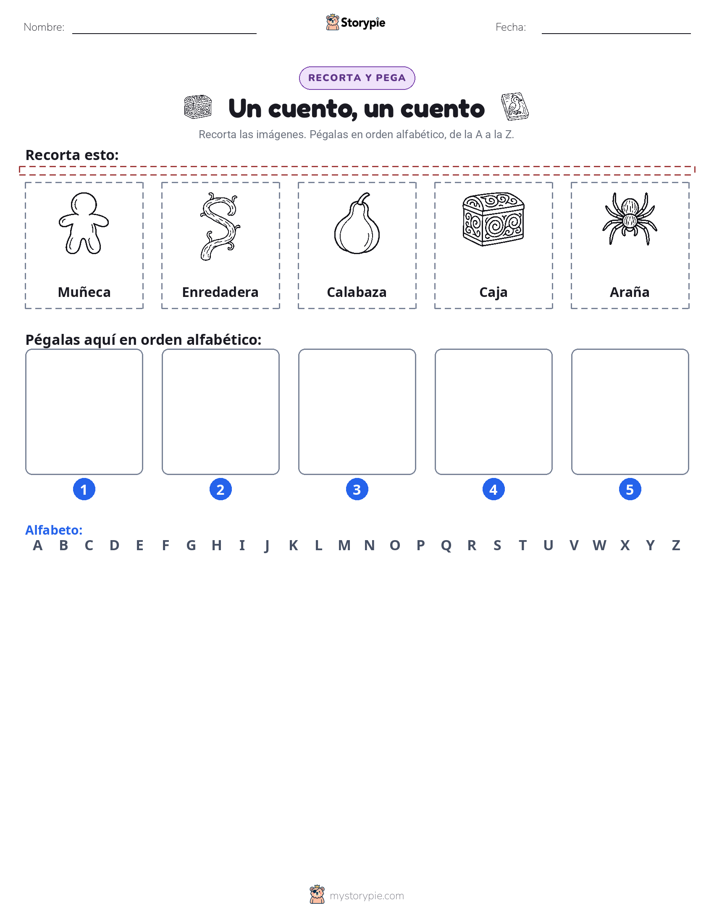 Cortar y Pegar el Alfabeto
