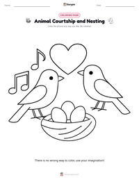 Animal Courtship and Nesting coloring page for kids