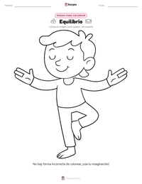 Página para colorear de Equilibrio para niños