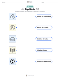 Hoja de trabajo imprimible de Equilibrio para niños