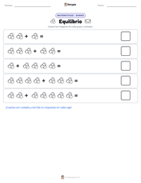 Vista previa de la hoja de trabajo imprimible de Equilibrio