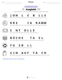 Ausgleich druckbare Arbeitsblatt Vorschau