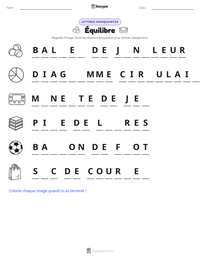 Aperçu de la feuille de travail imprimable Équilibre