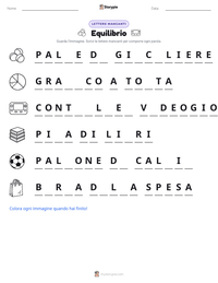 Anteprima della scheda stampabile di Equilibrio