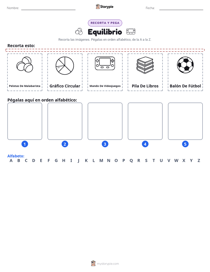 Cortar y Pegar el Alfabeto