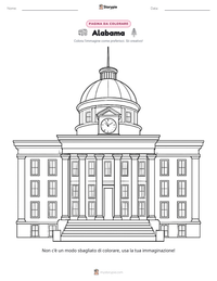 Pagina da colorare di Alabama per bambini