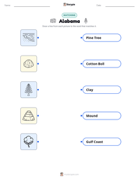 Alabama printable worksheet for kids