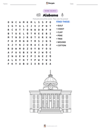 Alabama printable worksheet preview