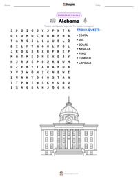 Anteprima della scheda stampabile di Alabama