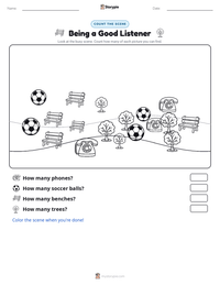 Being a Good Listener printable worksheet preview