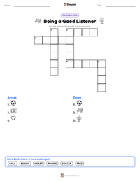 Being a Good Listener printable worksheet preview