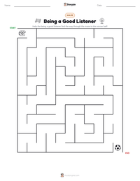Being a Good Listener printable worksheet preview