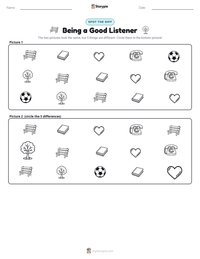 Being a Good Listener printable worksheet preview