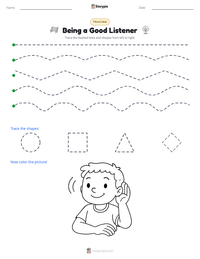 Being a Good Listener printable worksheet preview