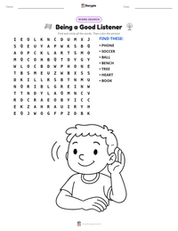 Being a Good Listener printable worksheet preview