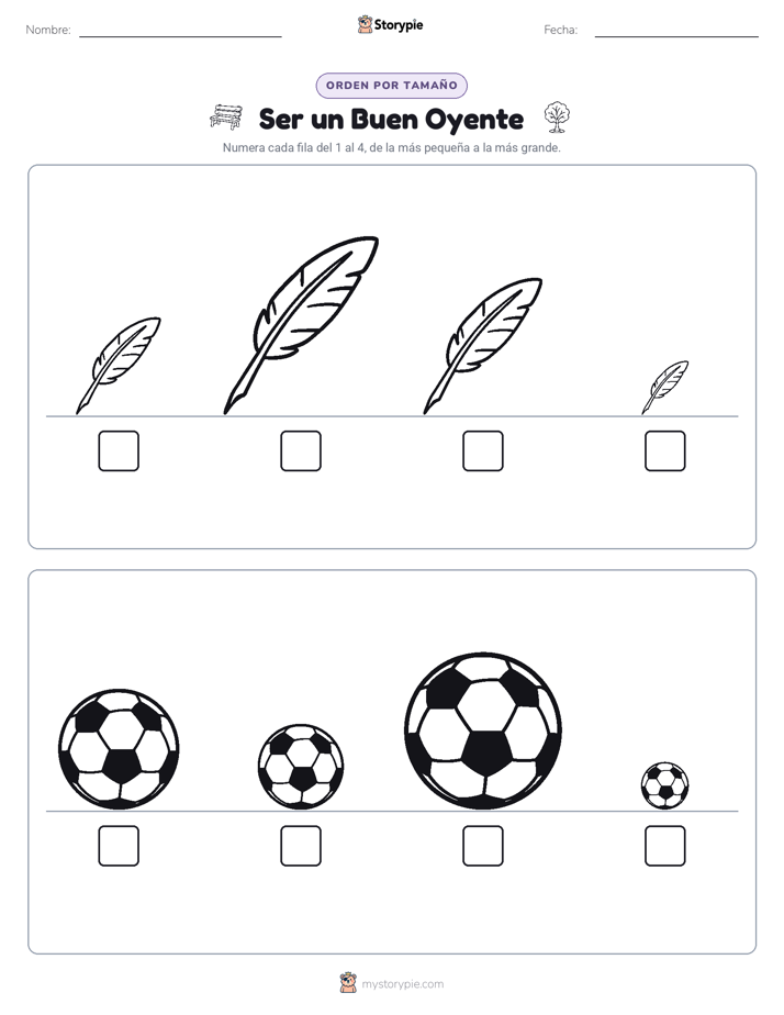 Orden de Tamaños