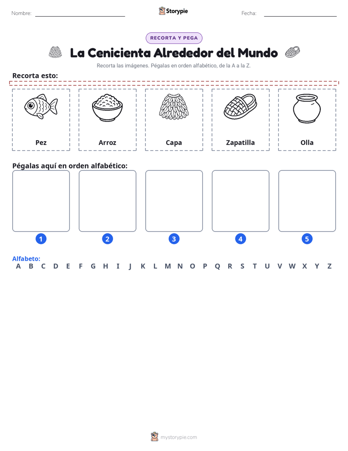 Cortar y Pegar el Alfabeto