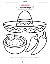 Aperçu de la feuille de travail imprimable Cinco de Mayo