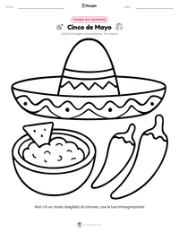 Pagina da colorare di Cinco de Mayo per bambini
