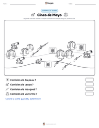 Aperçu de la feuille de travail imprimable Cinco de Mayo