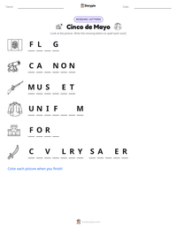 Cinco de Mayo printable worksheet preview