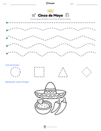 Aperçu de la feuille de travail imprimable Cinco de Mayo