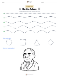 Benito Juárez afdrukbare werkblad voorbeeld