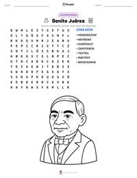 Benito Juárez afdrukbare werkblad voorbeeld