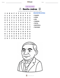 Prévia da folha de atividades imprimível Benito Juárez