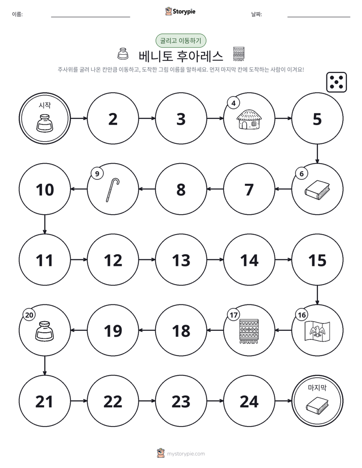 주사위 굴리고 이동하기 게임