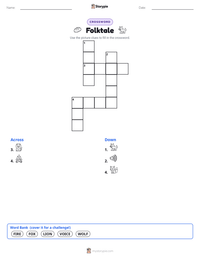 Folktale printable worksheet preview
