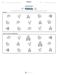 Folktale printable worksheet preview