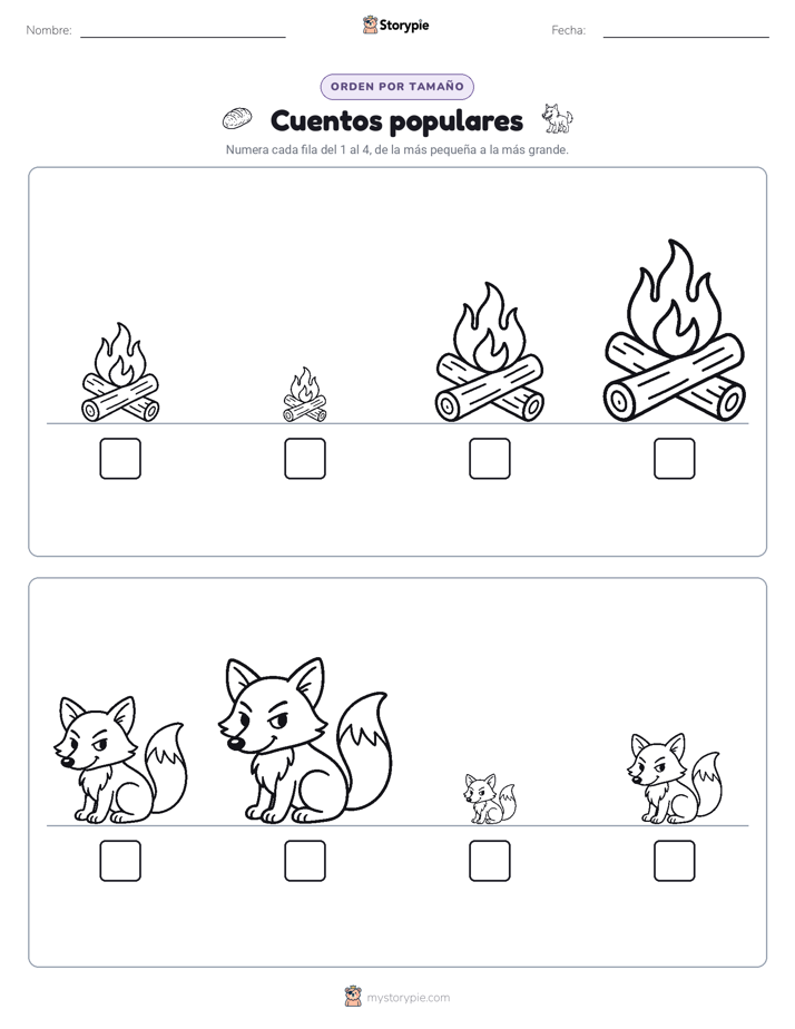 Orden de Tamaños