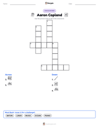 Aaron Copland printable worksheet preview