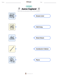 Aaron Copland printable worksheet for kids