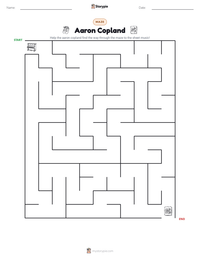 Aaron Copland printable worksheet preview