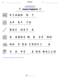Anteprima della scheda stampabile di Aaron Copland