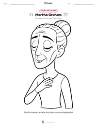 Prévia da folha de atividades imprimível Martha Graham