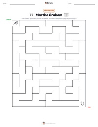 Aperçu de la feuille de travail imprimable Martha Graham
