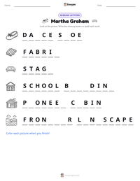 Martha Graham printable worksheet preview