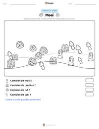 Aperçu de la feuille de travail imprimable Moai