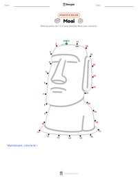 Aperçu de la feuille de travail imprimable Moai