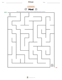 Aperçu de la feuille de travail imprimable Moai