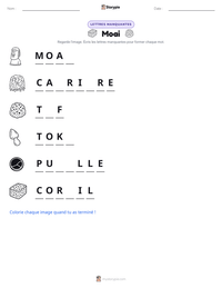 Aperçu de la feuille de travail imprimable Moai